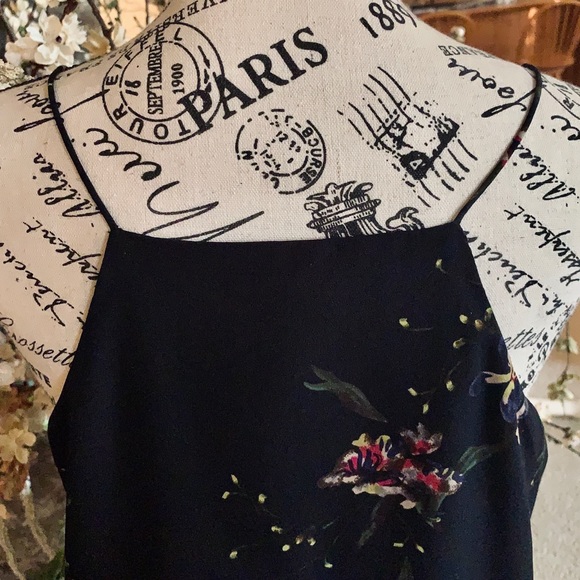 Navy Blue Dress With Floral Design NWOT - Picture 7 of 10
